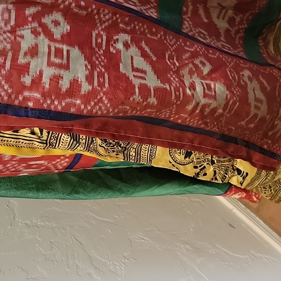 Brand New Sustainably Designed Boho Silk Reversible Wrap Skirt Dress - Picture 7 of 11